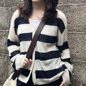 패션스타일 시스루 단가라 여름 가디건 줄무늬 여자 간절기