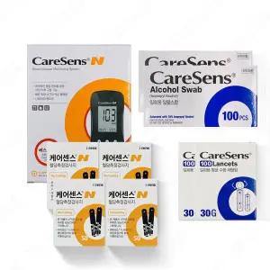 케어센스 케어센스N 혈당측정기 시험지210매+침210개+알콜솜200매 당뇨 당 체크기 검사기 세트