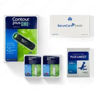 컨투어플러스 원 혈당측정기+시험지 100+침100+솜100