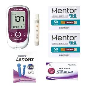 스탠다드멘토 혈당측정기+시험지100매+침110+솜100