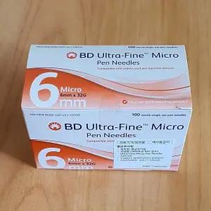 BD 울트라파인 마이크로 펜니들 32G 6mm 멸균 주사침 주사바늘 320749