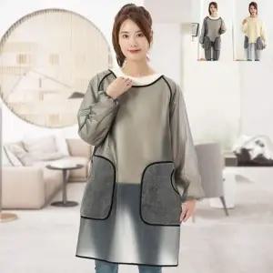 TPU 방수 긴소매앞치마 포켓형 주방 작업 90CM 100CM 원피스형 정육점 카페 포켓형 가죽 코팅