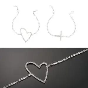 CRICRI 하트 크로스 스와로브스키 크리스탈 제작 팔찌