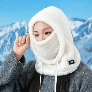 남녀공용 겨울 외출 나들이 부드러운 털 60도 풀 커버 멀티 후드 넥워머 겨울 골프 방한 목토시 용품