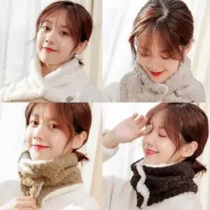 두가지 스타일 겨울철 따뜻한 퍼 여성 투버튼 넥워머 니트 목토시 골프 겨울 넥워머 목도리 용품 스포츠