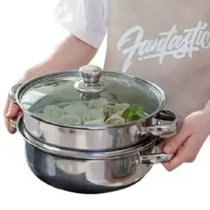 예작마루 인덕션냄비 2단 찜기 찜솥 찜통 스텐 전골 양수 찜냄비 28cm