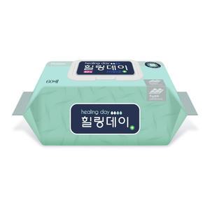 힐링데이 물티슈 60매 15팩 엠보싱 캡형