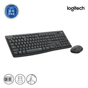 로지텍코리아 공식 MK295 콤보 무소음 무선 키보드 마우스 세트 블랙