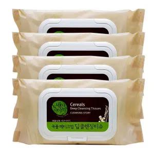 세안이야기 곡물 딥클렌징티슈 100매x4개
