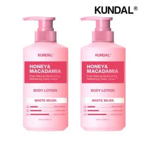 [쿤달]쿤달 허니 앤 마카다미아 퓨어 바디로션 화이트머스크 500ml x2개