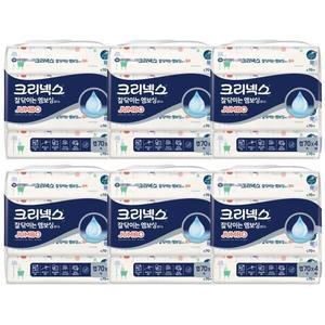 크리넥스 잘 닦이는 엠보싱 점보 물티슈 캡형 70매 x4입 x6개