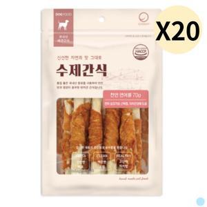 굿데이 강아지 수제 간식 추천 천연 연어롤 70g 20개