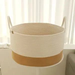 코튼 라운드 장난감바구니 초대형 대형 패브릭 인형 정리 수납 바스켓
