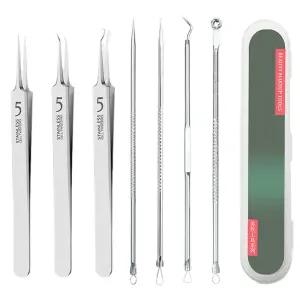 여드름 제거기 압출 거치대 7종세트/핀셋 피지 쥐젓