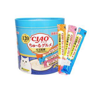 이나바 챠오 츄르 구루메 120p 참치 해산물 헤어볼 14g×120개 대용량