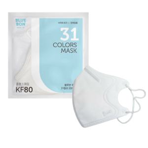 블루본 베이직 KF80 마스크 중형 화이트 새부리 30매 BNS