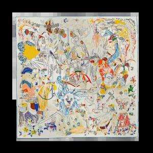 에르메스 스카프 Emile et Une Nuit scarf 90 H004162S 08 블랑오랑쥬