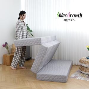 샤인그로스 [출시이벤트/생활방수/항균] 3단 접이식매트리스 7cm , 10cm , 15cm HR폼 허리탄탄 아침개운