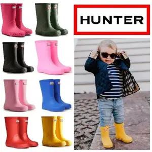 [헌터](본점)[토박스]헌터 키즈 레인 부츠 퍼스트 클래식 아동 장마 부츠 블랙 HTKCG2TSFK11 BLK YEL