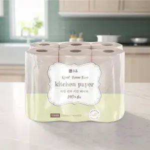휴홈 무표백  3겹 대나무 키친타올 140매 6롤
