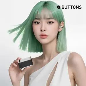 BUTTONS 클립 나만의 AI 비서 오픈형 블루투스 이어폰 동시통역 버튼스 무선 이어폰