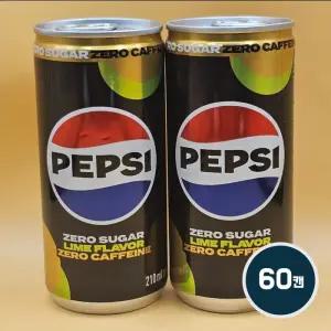 롯데칠성 펩시 제로-제로카페인 라임 210ml 60캔 캔음료 도매 탕비실 탄산음료
