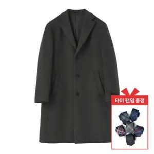 [롯데백화점]맨잇슈트 카키 울 캐시미어 혼방 세미오버핏 체스터 코트 (124) + 타이증정