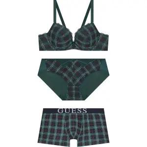 [게스언더웨어](신세계 사우스시티)홀리데이 글렌체크 와이어 커플속옷세트DWBRB11CC