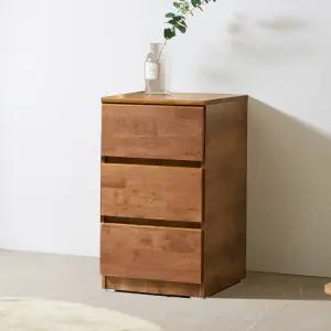 [엣지퍼니처]노체 400 러버 원목 3단 서랍장(속깊은형)