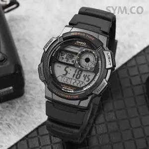 AE-1000W-1A 군용 군인 전자 방수 스포츠 남자 우레탄 시계 d