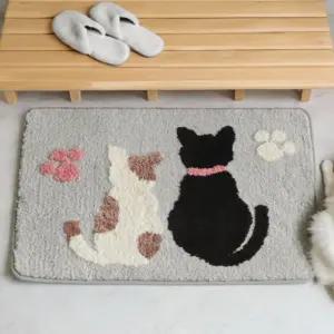 2종 고양이 러그 워셔블 카페트 50x80 발매트 도톰한