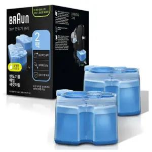 브라운 전기 면도기 세척액 세정 카트리지 세정액 세척 2p