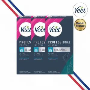 VEET 왁스 스트립 20매 3개 셀프 브라질리언 왁싱 팔 다리 겨드랑이 털 비키니 라인 왁싱 테이프