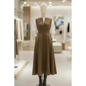 옆 지퍼 라인 브이 원피스 FSDCOP06JF1