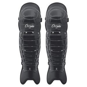 챔피언 스포츠 심판 레그 가드: 싱글 니 u2019 야구 및 소프트볼용 신 가드 - 16.5인치 패드 한 쌍 블랙