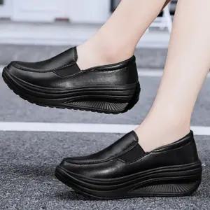 쿠션 로퍼 빅사이즈 여성 키높이 슬립온 가벼운 통풍 간호화