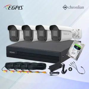 [실시간 500만화소지원]이지피스 실외4대 4채널 FHD CCTV 자가설치 풀세트