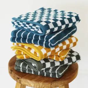 무한타올 기라로쉬 체스 & 그리드 뱀부 세면타올 6장