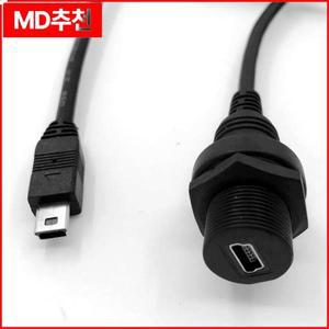 미니 USB 2.0 패널 마운트 커넥터 IP67 방수 케이블 1m 3ft 남성-여성 연장 코드