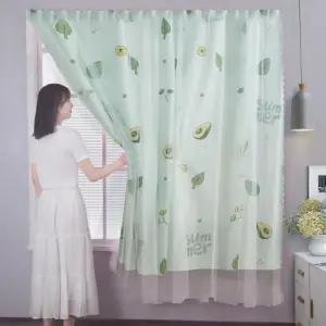 창문 커텐 찍찍이 이중 가리개 커튼 작은창