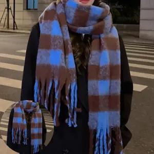 캐주얼룩 윈터코지 체크 니트 목도리 JSC-0046