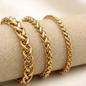 18K 골드 도금 체인팔찌 써지컬스틸 밀 체인 팔찌