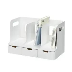 시스맥스)올리오책꽂이(3단 화이트)/책꽂이/공부방/책꽃이/서류꽂이/책상/교실/선반/미니/간이/책선반/칸막