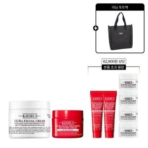 [롯데백화점]키엘 [2] 키엘 NEW 울트라 훼이셜 듀오 세트 (+데님토트백, 크림 56ml 본품 초과용량)