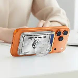 지피 맥세이프 3장 수납 투명 카드지갑 그립톡 클리어