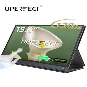 UPERFECT 휴대용 모니터 15.6 ''터치 스크린 배터리 10800mAh 울트라 와이드 프레임리스 1080P 게임 디스플