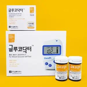 글루코닥터 혈당측정기+시험지200매 공복 당뇨수치 검사기 당 체크 스틱