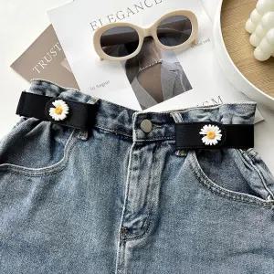 플라워 허리조절 밴딩 똑딱이 벨트 3color LM-0672 허리조절벨트 요술벨트