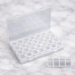 28칸 분리형 다용도 수납 통 네일 파츠 비즈 보관 플라스틱 케이스 대량