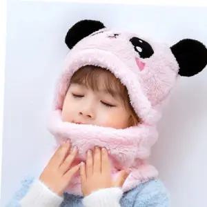 여성모자 겨울 어린이 일체형 워머 모자 이중 캐릭터 후드